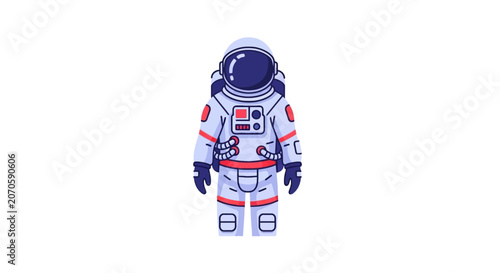 Astronaut in Space Suit Standing Alone.