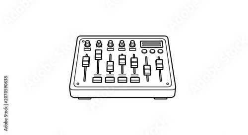 Audio Mixer Control Panel Equipment.