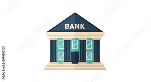 Bank Building Architecture Icon.