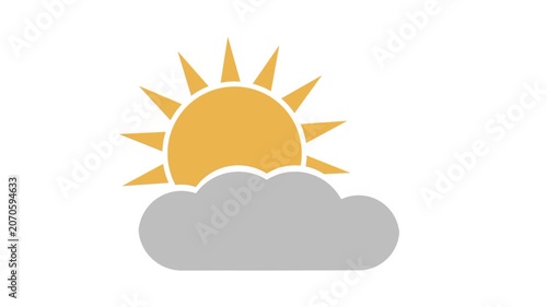 Sun appearing behind cloud and spinning