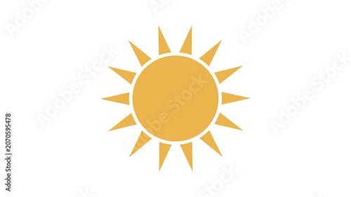 Animated bright sun icon spinning continuously