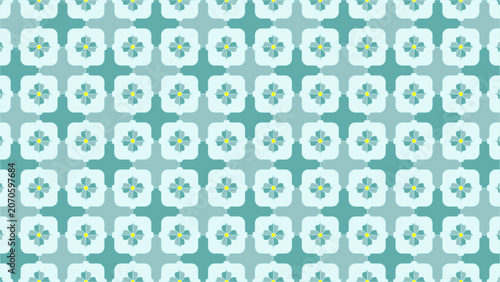 Bild auf Leinwand MEDITERRA TILe pattern design seamless ethnic Aqua