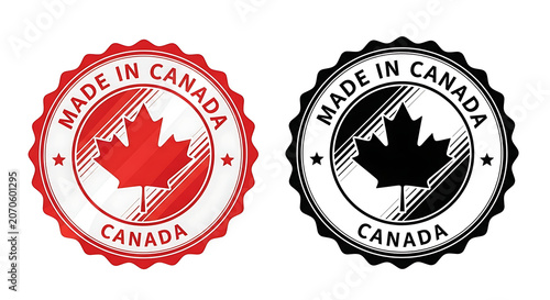 Canadian and american maple leaf badges comparison