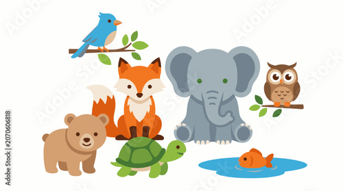 A colorful illustration of various animals (35)