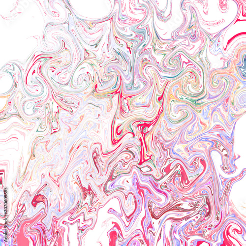 Vibrant abstract fluid art texture with pink and red marble swirls