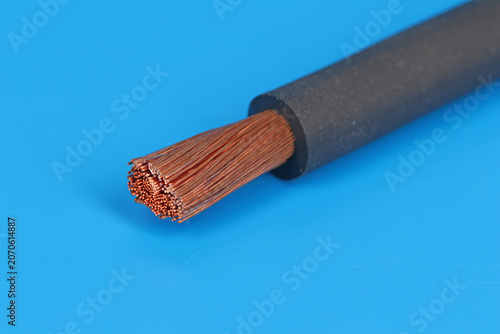 Color insulated copper electrical wiring wires for electrical switchboard assembly. 