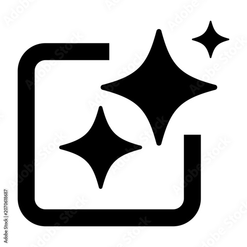 AI generate icon Artificial intelligence technology machine symbol Generate AI sparkle star element template illustration design