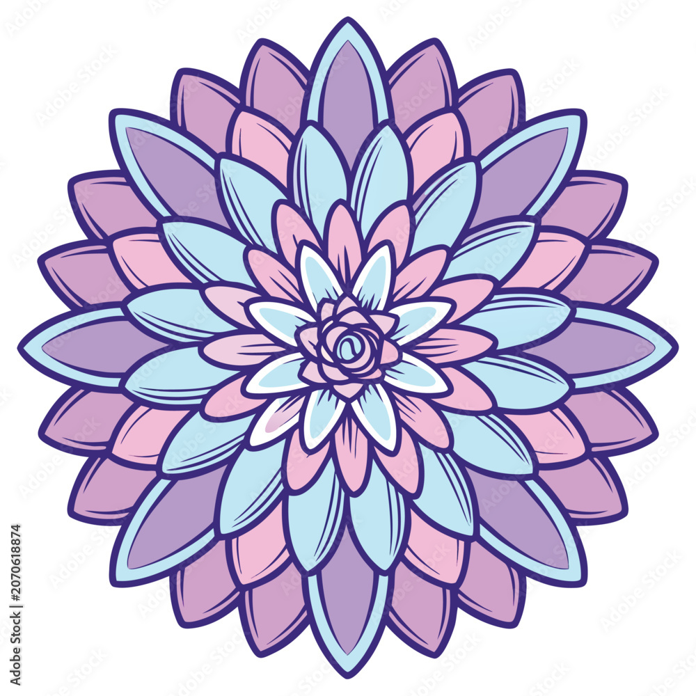 Fototapeta premium watercolor style aster colorful on white background