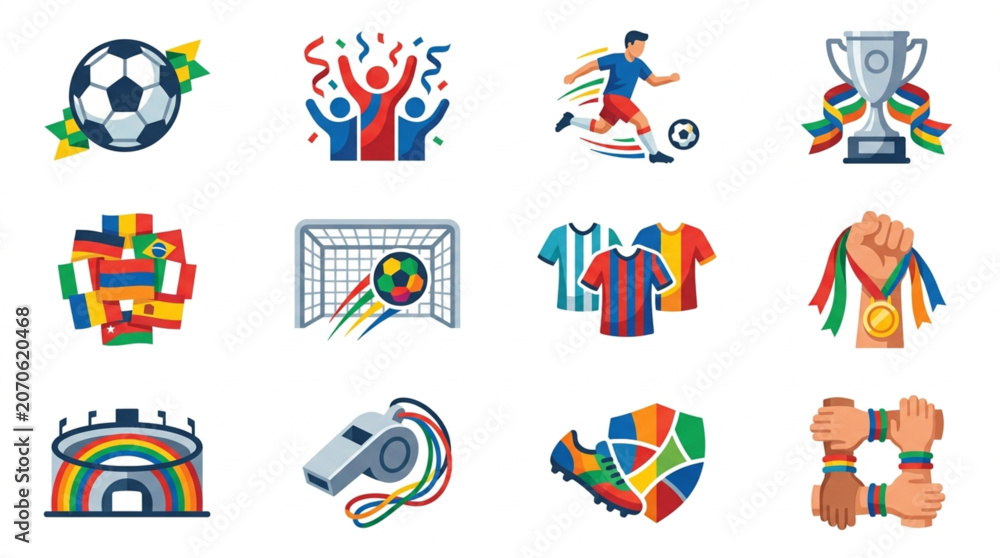 Fototapeta premium Soccer Football Sport Icons Collection.