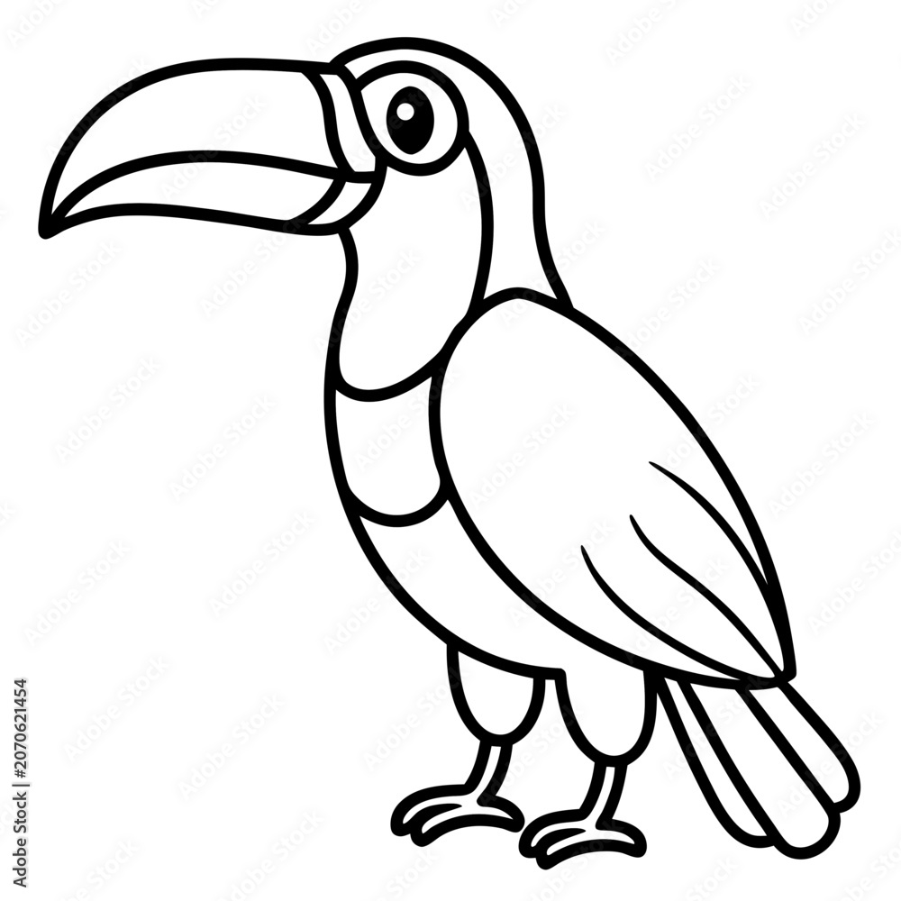 Obraz premium Toucan line art vector