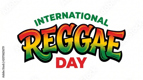 International Reggae Day Typography Vector Design Isolated on White Background