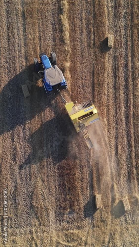Harvest time agriculture Aerial Drone