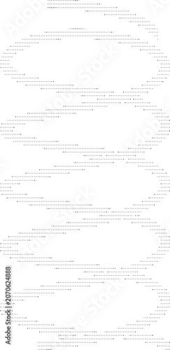 Abstract optical art background with dotted lines creating layered oval patterns against a checkered backdrop.