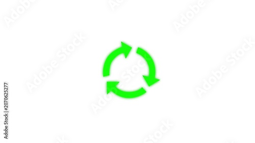 Abstract glowing circular three arrows rotation cycle seamless looping. Refresh arrow icon refresh and recycle icon. 