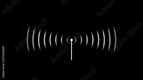 Abstract Radio station signal tower concept icon. Internet network net connection icon. Sustainable Radio waves waves background. 4k video.