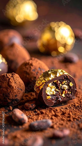 Chocolate Truffles Closeup.