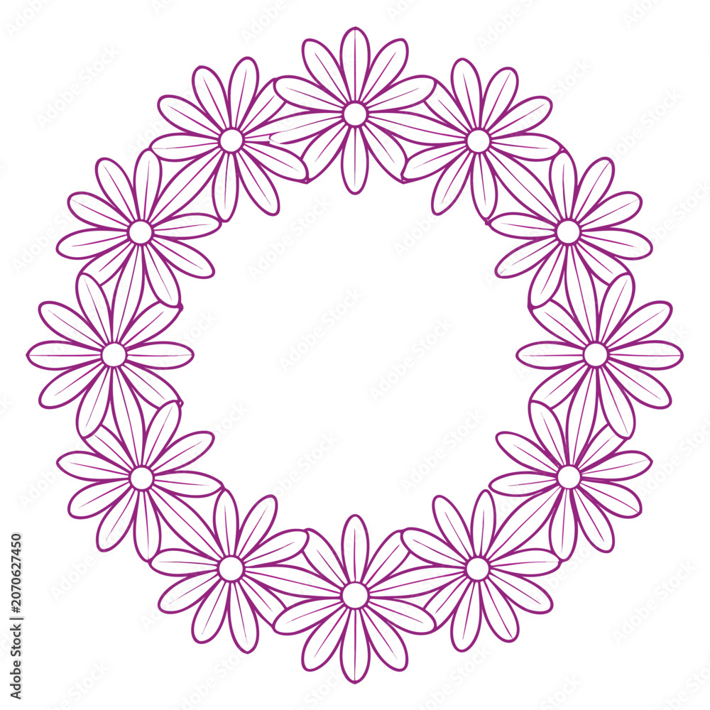 Fototapeta premium aster flower wreath vector