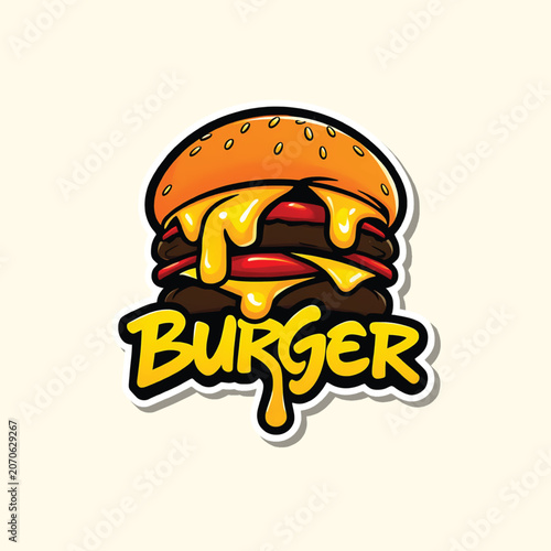 Modern Burger Gaming Mascot Logo Design Vector
