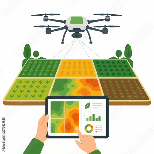 Advanced Drone Monitoring Over Diverse Agricultural Fields.