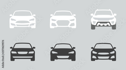 A grid of six car silhouettes showing various vehicle types in a clean graphic layout.