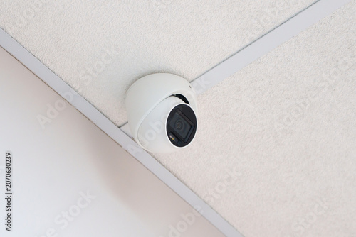 Angle view of indoor dome surveillance cctv camera