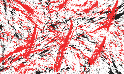 Vibrant red and black abstract splatter art