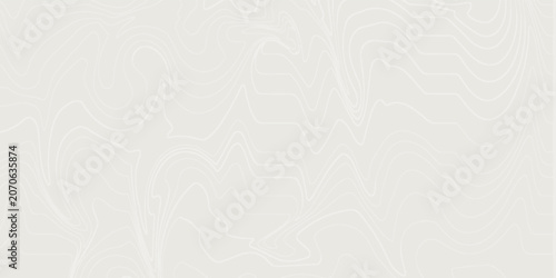 Topographic map background with abstract black wavy lines on white, seamless pattern texture vector illustration. An abstract monochrome topographic map background, black wavy contour lines