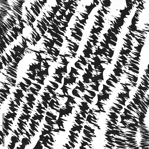 Black and white abstract pattern with dynamic brush strokes