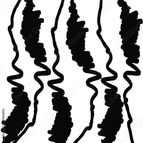 Black abstract wavy lines