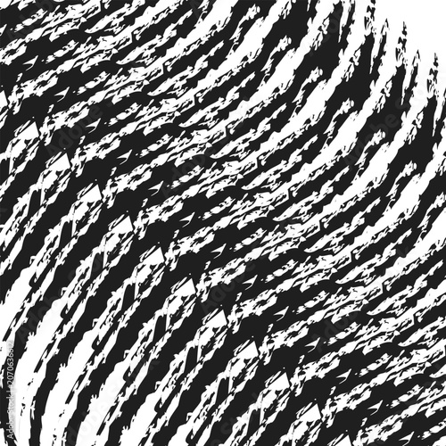 Black and white abstract pattern with curved lines and shapes