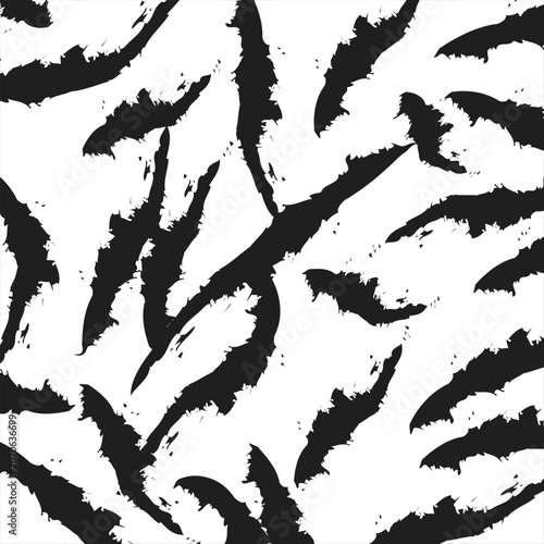 Black and white abstract pattern with brush strokes