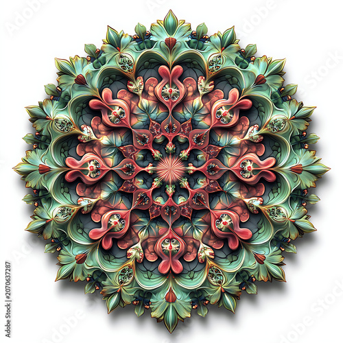 Fractal Mandala Art – Intricate Geometric Patterns of Infinite Symmetry and Spiritual Balance. High-quality image featuring complex fractal and mandala designs with detailed geometric symmetry