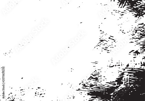 Splattered Ink Stains Texture in Black Grunge Style Illustration