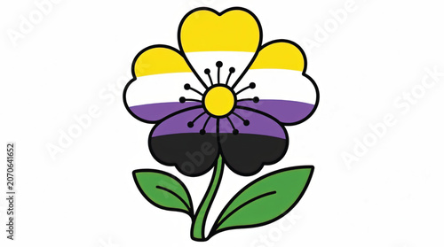 Pride Flag Flower Design Symbol.