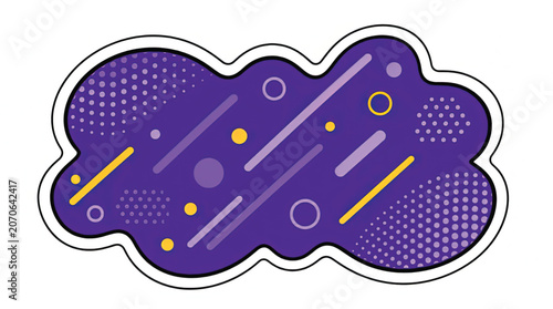 Purple Cloud Shape Graphic Design Element.