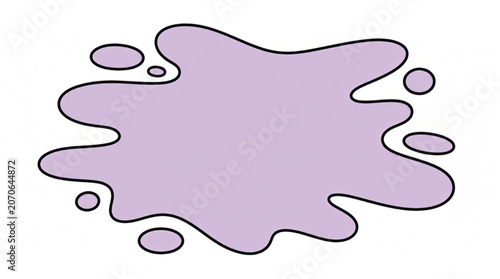 Purple liquid splatter on white.
