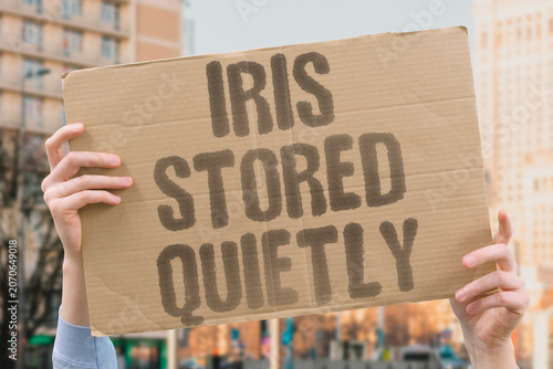 Billede på lærred "Iris stored quietly" Eye scans collected without explicit consent