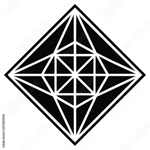 Abstract geometric diamond shape with intersecting lines geometric abstract