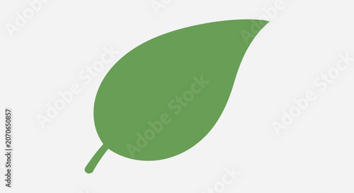 Konstfotografi Minimalist green leaf icon isolated on a light gray background.