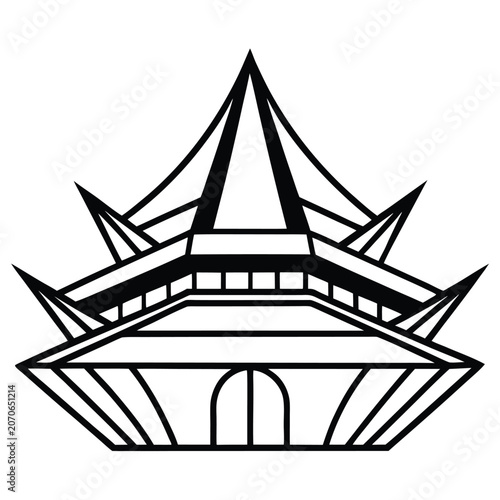 Modern architectural building sketch icon silhouette with architecture, building