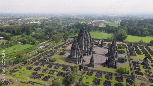 Drone Shot of Prambanan UNESCO World Heritage Site