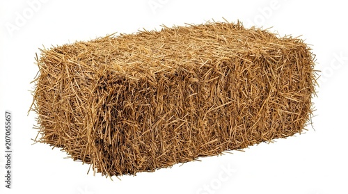 Obraz na płótnie Dried hay bale composed of golden straw for livestock feed.