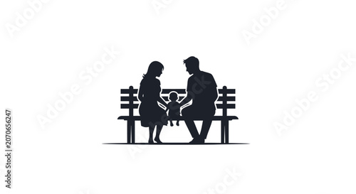 Couple sitting on a bench together.
