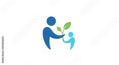 A person giving a plant to another.