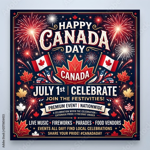 Happy Canada Day Celebration Poster