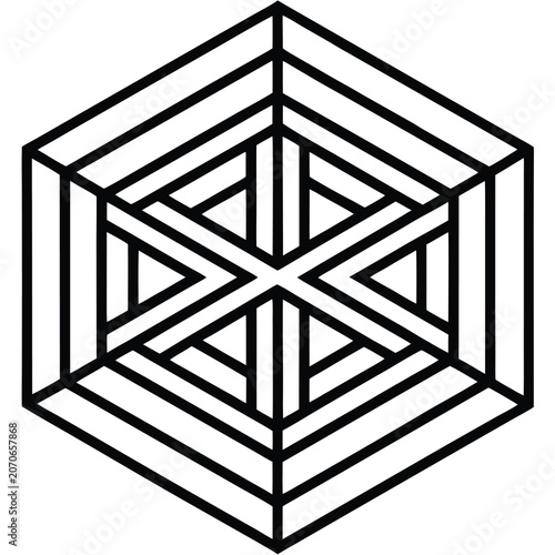 Abstract hexagonal geometric grid pattern design with geometry, abstract