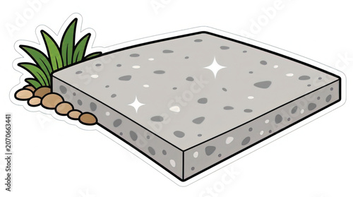 Gray Concrete Square Slab Block.