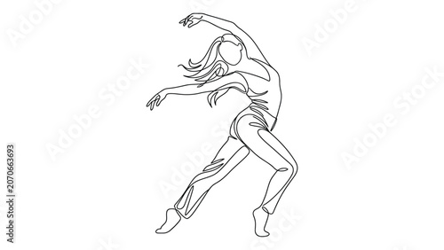 a woman dancing in a dynamic pose.