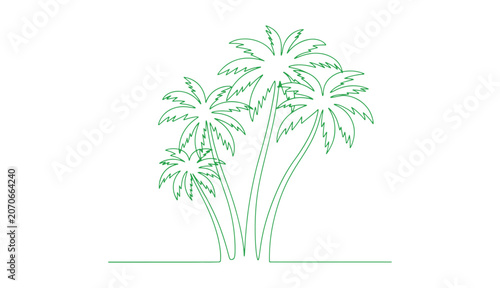 Simple and stylish palm tree illustration with uninterrupted line work.