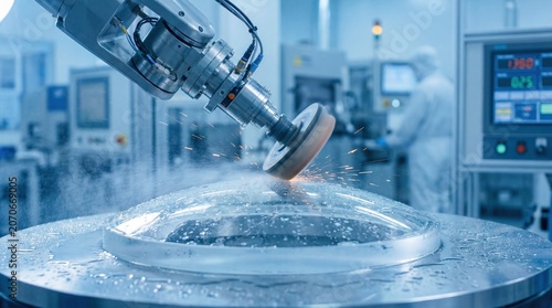 Robotic arm polishing high precision optical lens